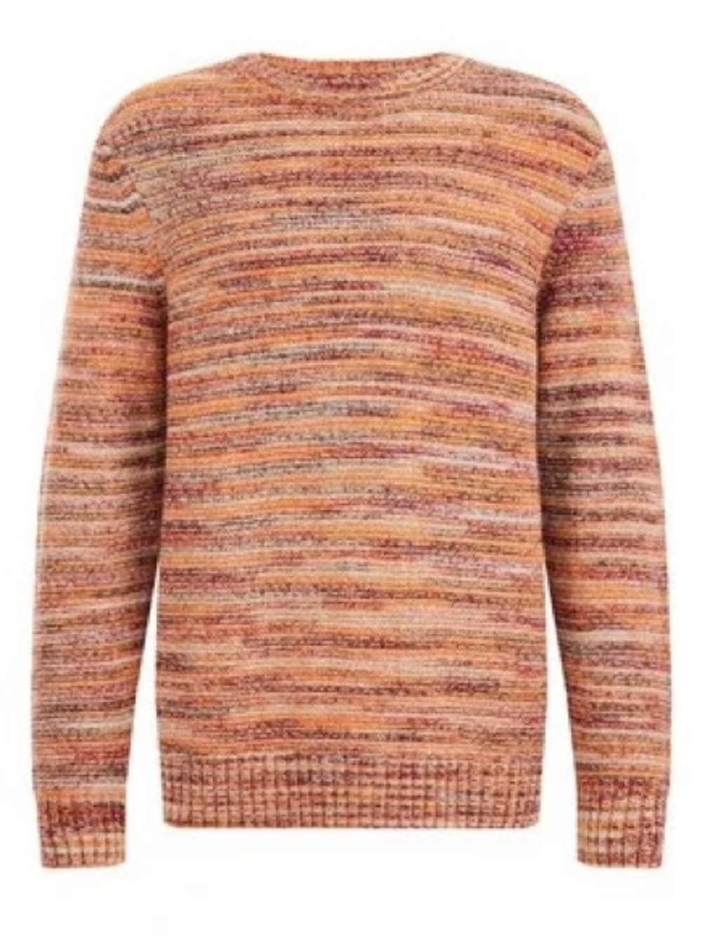 WE Italian Yarn Space-Dyed Crewneck Knit Sweater Men’s Orange Size XS